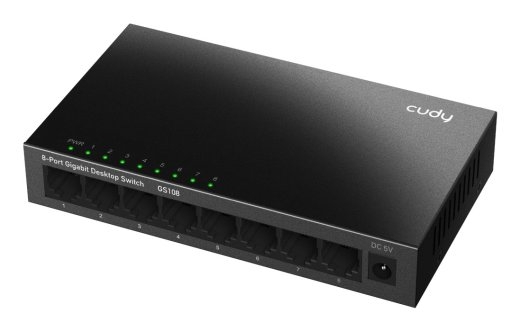 Cudy GS108 network switch Unmanaged Gigabit Ethernet (10/100/1000) Black