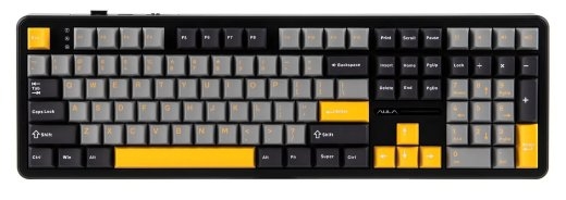 F108 Gray+Orange+Deep Gray Gasket Keyboard with Volcano RGB Switches – AULA