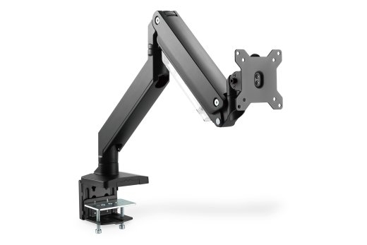 Digitus Desk Mount Universal Single Monitor Mount with Gas Spring and Clamp Mount Adjustable Height, Rotate, Tilt, Swivel 15-35 " Maximum weight (c...