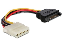 Sata Power Cable 15PIN Male->4PIN Molex 15cm