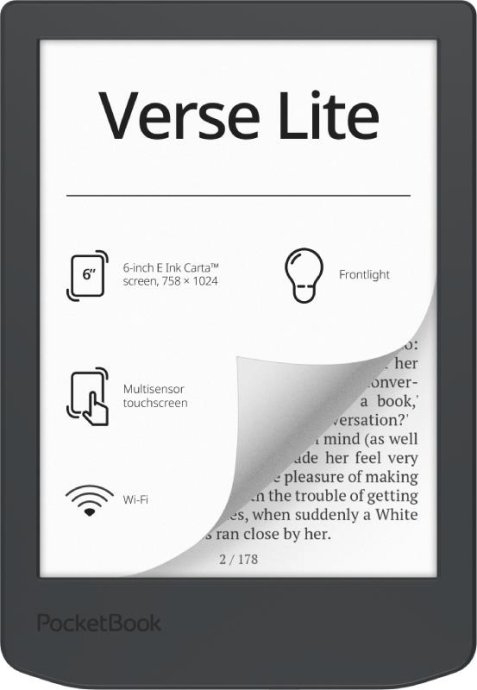 E-Reader POCKETBOOK Verse Lite 619 6' 6" 1024x758 1xUSB-C Wireless LAN Grey PB619-T-WW