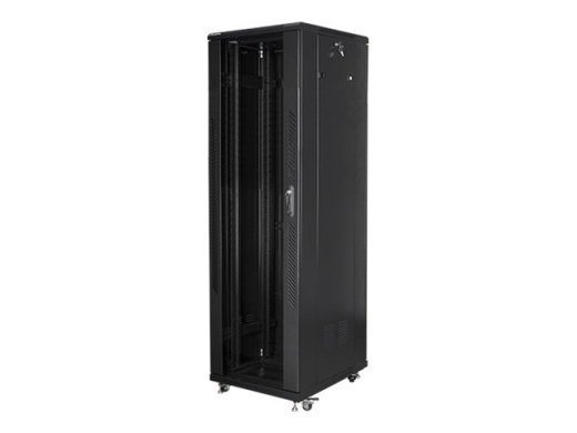 Lanberg Rack cabinet 19" free-standing 42U/600x1000 (flat pack) with mesh door lCD V2 FF01-6042-23BL Black