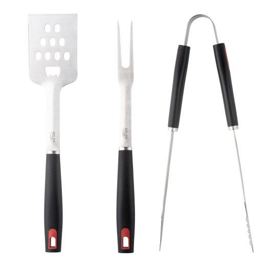 Adler Grill Utensil Set with Carrying Case AD 6727 Grill Cutlery Set 4 pc(s) Stainless Steel/Black