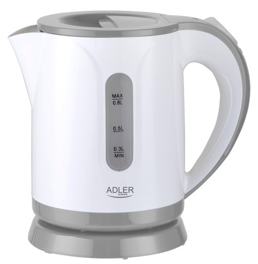 Adler Kettle AD 1371g Electric 850 W 0.8 L Stainless steel/Polypropylene 360° rotational base White/Grey