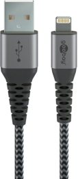 Goobay Lightning to USB-A Textile Cable with Metal Plugs 49268 USB-A to Lightning