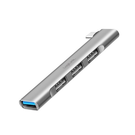 Logilink Ultraslim USB-C hub to 1xUSB-A 3.0, 3xUSB-A 2.