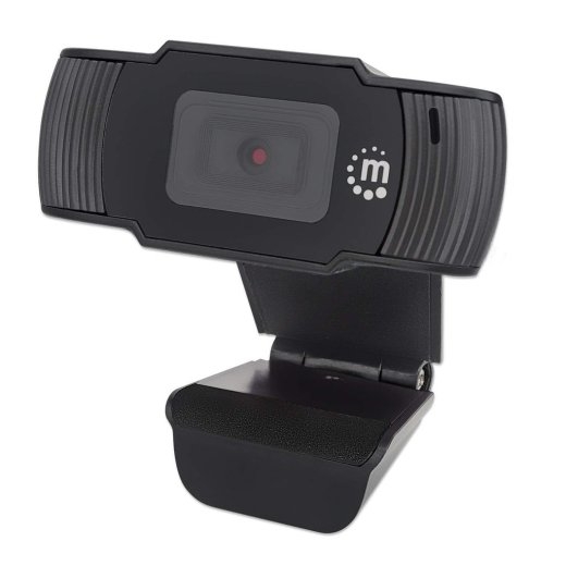 Manhattan USB Webcam, Two Megapixels (Clearance Pricing), 1080p Full HD, USB-A, Integrated Microphone, Adjustable Clip Base, 30 frame per second, B...