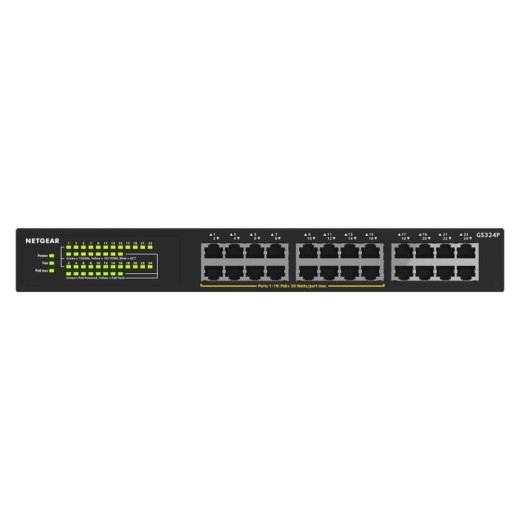 NETGEAR GS324P - switch - 24 ports - unmanaged - rack-mountable