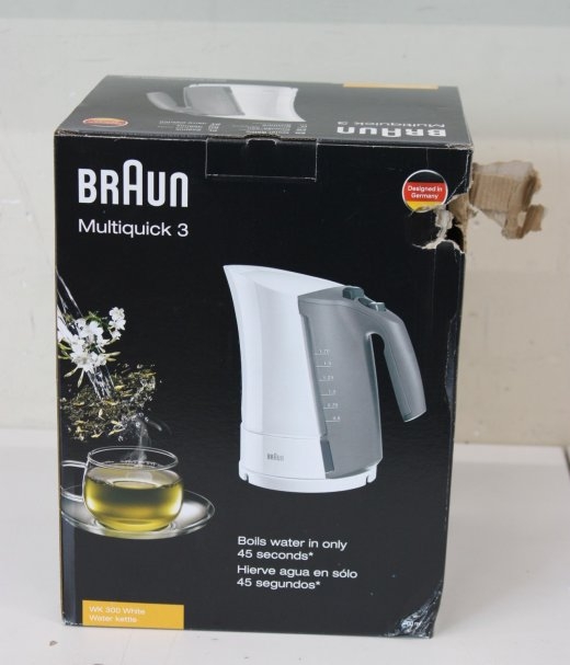 SALE OUT. Braun Kettle WK 300 Standard 2200 W 1.7 L Plastic 360° rotational base White DAMAGED PACKAGING
