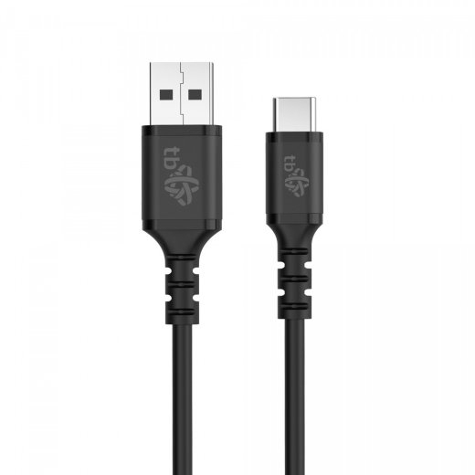 USB-USB C cable 50 cm silicone black