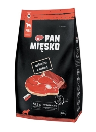 PAN MIĘSKO Beef with goat M - dry dog food - 20kg