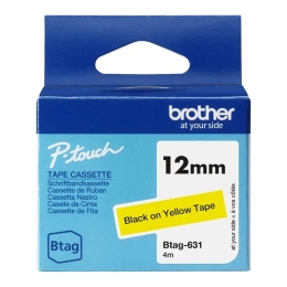 Brother Label Tape BTAG-631 - 12 mm x 4 m - Black on Yellow