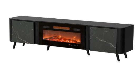 Cama RTV cabinet Volare 200 x 39 x 49 cm black/san sebastian + fireplace