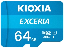 Kioxia Exceria memory card 64 MicroSDXC Class 10 UHS-I