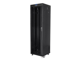 Lanberg Rack cabinet 19" free-standing 42U/600x600 (flat pack) with glass door lCD V2 FF01-6642-12BL Black