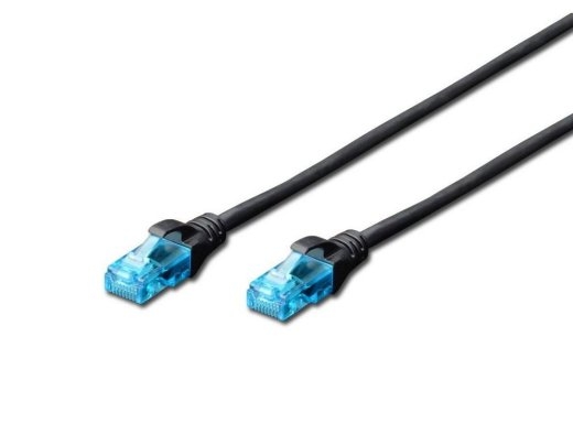 Patch cord U/UTP kat.5e PVC 1m black