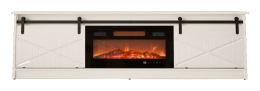 RTV GRANERO + fireplace cabinet 200x56.7x35 white/gloss white