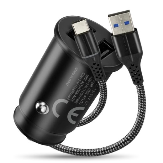 everActive Car charger CC-25C 2XUS B 12W + CABEL USB-C