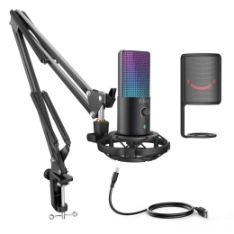 FIFINE T669 PRO3 Wired Microphone with RGB Lighting and Stand USB