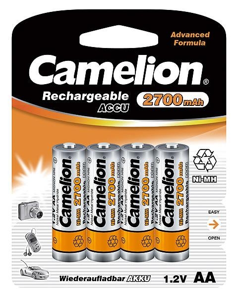 Camelion AA/HR6 2700 mAh Rechargeable Batteries Ni-MH 4 pc(s)