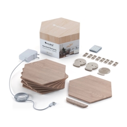 Nanoleaf Elements Wood Look Hexagons Starter Kit (7 panels) Cool White + Warm White