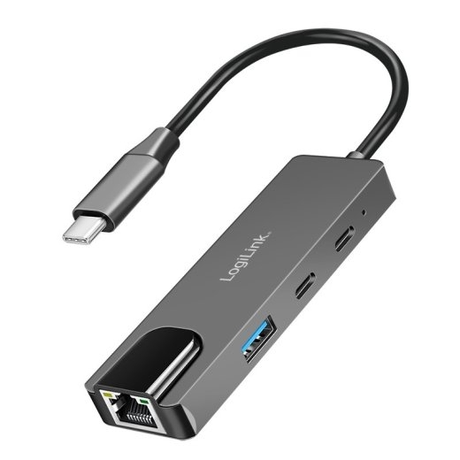 Logilink USB3.2 Gen1 hub, 3-port with 2. ethernet