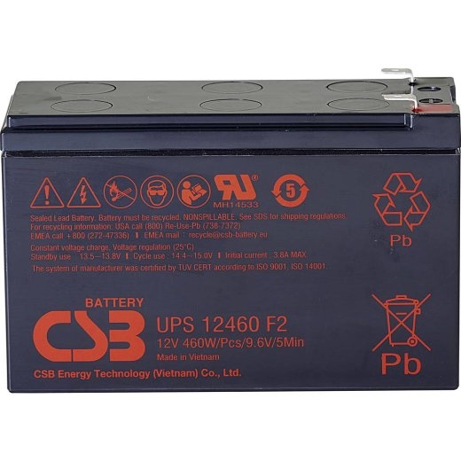 CSB Battery Battery 12V, 9Ah, AGM UPS12460F2 460 W