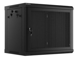Hanging cabinet 19 inches 9U 600x450 perforated doors (flat pack) black
