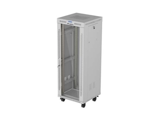 Lanberg 19" 32U Standing Rack Cabinet 600×600 Gray with Perforated Doors and LCD (Flat Pack)