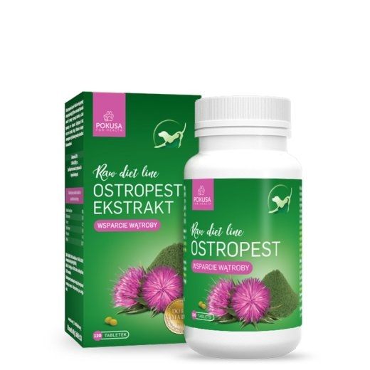 POKUSA RawDietLine Milk thistle extract - supplements for dogs and cats - 120 pcs