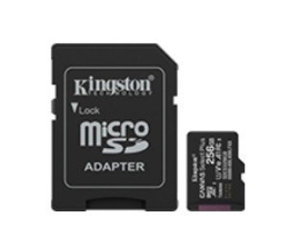 Kingston microSD memory card 256GB Canvas Select+ G3 150MB/s with adapter