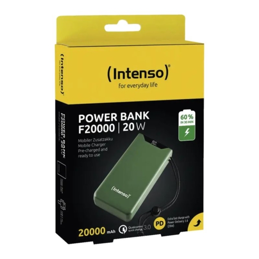 Intenso F20000 power bank - Li-pol - 24 pin USB-C, USB Type A - 20 Watt