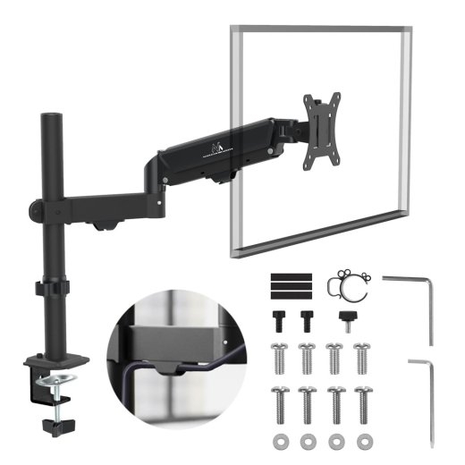 Maclean monitor mount, gas spring, 17"-32", 2-10kg, black, MC-135
