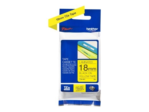 Brother TZe-641 Laminated Tape Black On Yellow TZe 8 m 1.8 cm