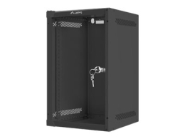 Lanberg Rack cabinet 10" wall-mount 9U/280x310 (flat pack) with glass door WF10-2309-10B Black