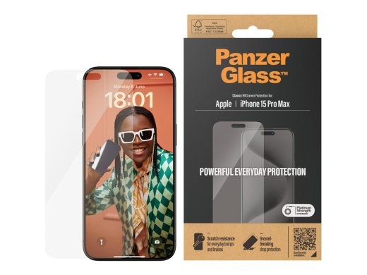 PanzerGlass Screen protector Apple Phone 15 Pro Max Glass Transparent