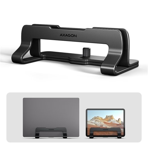 Axagon STND-VB ALU vertical AL U stand for laptops 10