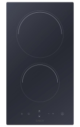 CANDY Ceramic Domino Hob CDH30, 2 cooking zones, Width 28.8 cm, Black color