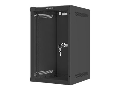 Lanberg Rack cabinet 10" wall-mount 9U/280x310 (flat pack) with glass door WF10-2309-10B Black