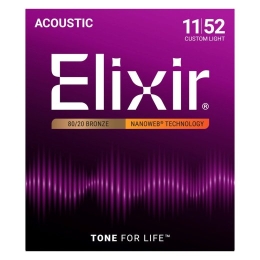 Elixir Strings 11027 Custom Light NW - acoustic guitar strings (11-52)