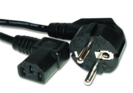 Power cord (right angled C13), VDE approved, 6 ft