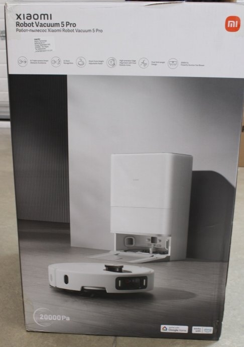 SALE OUT. Xiaomi Robot Vacuum 5 Pro Wet&Dry 5200 mAh 20000 Pa White UNPACKED, MISSING INNER PACKAGING 24 month(s)