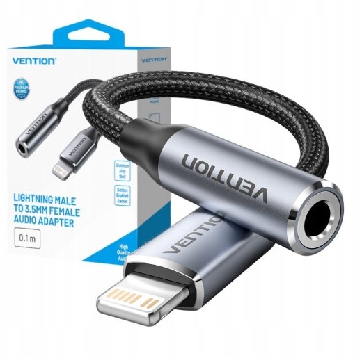 Vention Lightning male adapter 3.5mm jack 0.1m