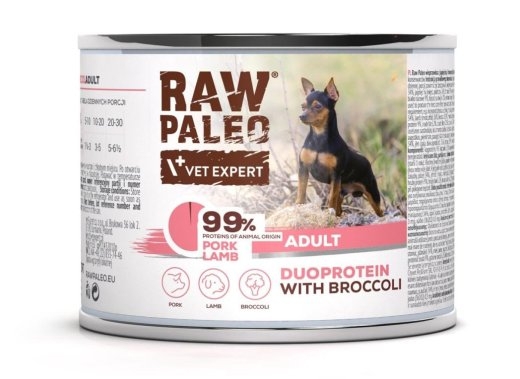 VETEXPERT Raw Paleo Duoprotein Pork & Lamb Adult - wet dog food - 200g
