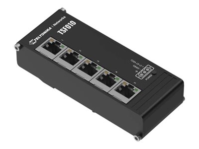 Teltonika Industrial Switch TSF010 Unmanaged DIN rail mountable 10/100 Mbps (RJ-45) ports quantity 5 Power supply type 3-pin industrial DC power so...