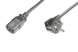 Digitus Power Cord Cable Power Cord, Schuko (CEE 7/7) 90ø angled - C13 M/F, H05VV-F3G 0.75qmm Black