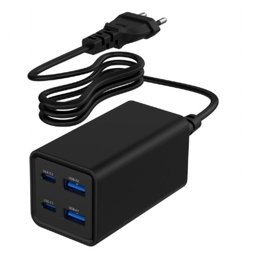 Gembird Universal charger 65W GaN 2xUSB-A 2xUSB-C fast charger black