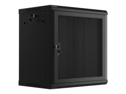 Lanberg Rack cabinet 19" wall-mount 12U/600x450 with perforated door (flat pack) WF01-6412-23B Black