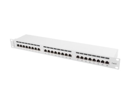 Patch Panel 24 Port 1U Cat.6 gray shield