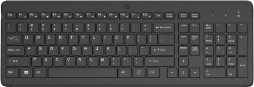 HP 225 Wireless Keyboard, spill resistant - Black - US ENG